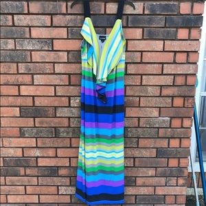 LANE BRYANT Multicolored Striped Maxi Dress. EUC.